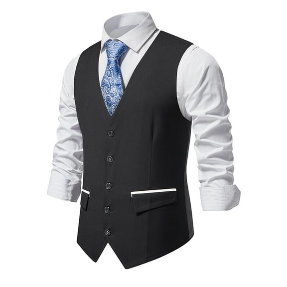 Tejiojio Coats Clearance Men's Business Suit Vest Slim Fashion Wedding Vest Men's Coat