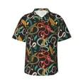 thumbnail image 2 of Goofa Snake And Flower Hawaiian Shirt for Men, Unisex Summer Beach Casual Short Sleeve Button Down Shirts,Aloha Tropical Floral print shirt-3X-Large, 2 of 9
