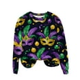 thumbnail image 5 of Mifsaly Womens Mardi Gras Sweatshirt Star Printed Long Sleeve Carnival Pullover Tops Sequin Print Funny Festival Party Shirts Going Out Daily Streetwear T-Shirt XXL, 5 of 6