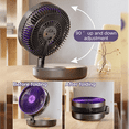 thumbnail image 2 of SpaceMuse Portable Desk Fan, USB Small Rechargeable with 8-Hour Battery, 3 Speeds Quiet Personal Fan for Bedroom Dorm Office Outdoor Camping (White), 2 of 7