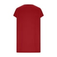 thumbnail image 6 of Women's Short Sleeve V Neck Top T-Shirt Blouse, Solid Color Loose Fit Casual Daily Wear Tunic, Fashion Essential Gift for Women | Aestivo,Red L, 6 of 6
