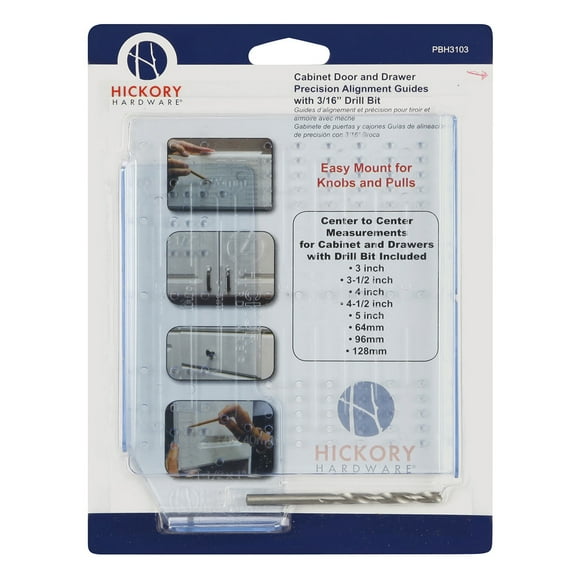 Hickory Hardware Pbh3103 Cabinet Door/Drawer Alignment Guides Mounting Kit With 3/16" Drill Bit