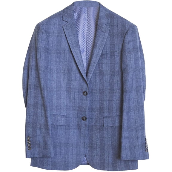 Adam Baker Mens Ultra Slim fit Notch Lapel Plaid Sport Coat/Blazer- Colors