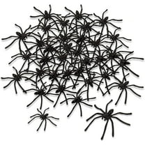 Coollooc Halloween Plastic Spiders, 20Pcs Halloween Spider, Fake Spiders, Black Small Spider Web Decoration, Realistic Prank Props Scare Fun Practical Surprise Joke Toys Home Party