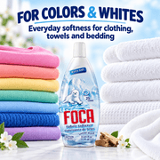 FOCA Extra Soft Liquid Fabric Softener, Sandalwood Scent, Helps Reduce Static Cling, 25 Loads, 33.81 fl oz