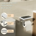 thumbnail image 2 of Wall Mount Toilet Paper Holder with Marble Shelf, Brushed Nickel, 2 of 9