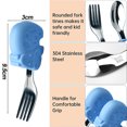 thumbnail image 2 of Short handle stainless steel tableware-Children's silicone auxiliary food spork, 2 of 5
