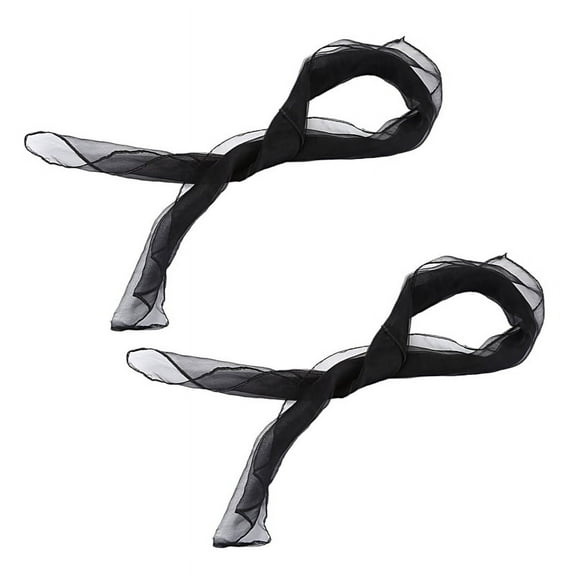 2X Lovely Fashion Plain Square Chiffon Neck Scarf Scarves 70 cm x 70cm (Black)