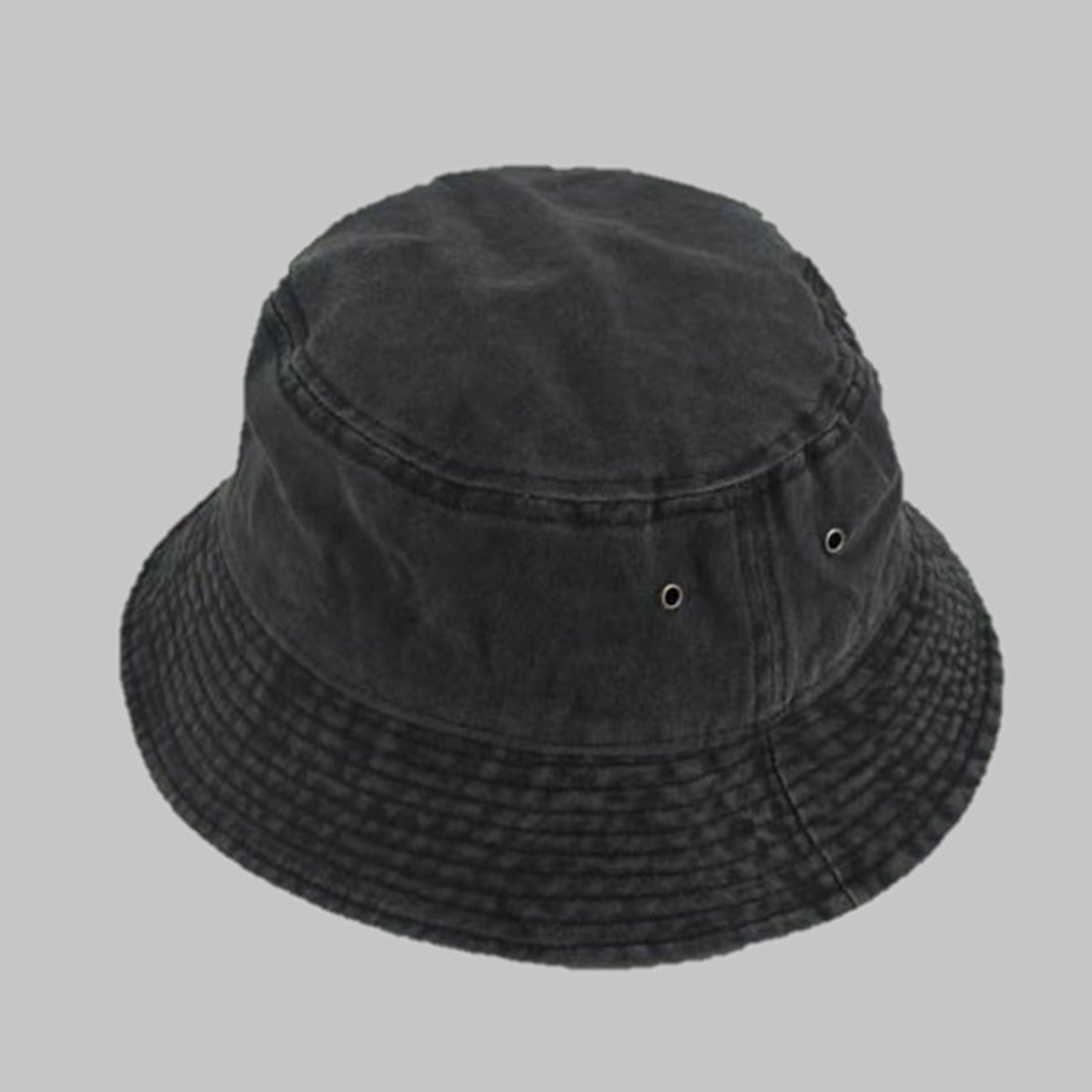 Unisex Denim Washed Cotton Bucket Hat Vintage Beach Sun Hat Reversible Kid main image 2