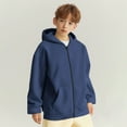thumbnail image 6 of BADHUB Kids Full Zip-Up Hoodie Solid Sweatshirt with Pocket for Boys and Girls Navy 7 Years, 6 of 8