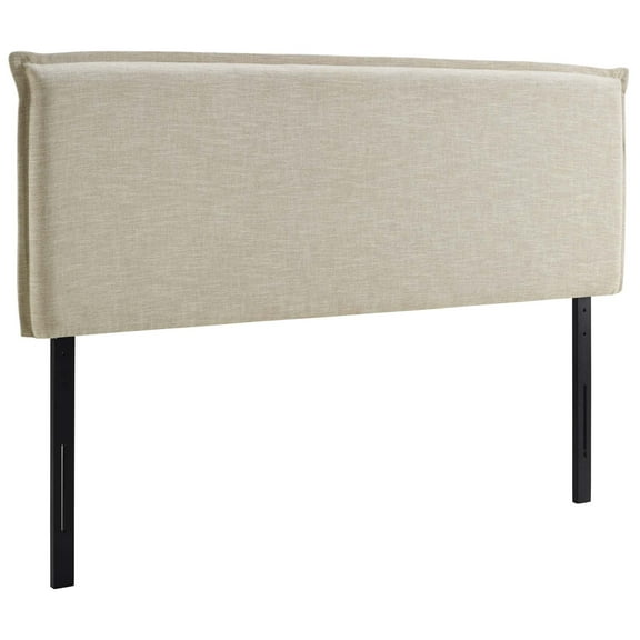 Modern Contemporary Urban Design Bedroom Queen Size Headboard, Fabric, Beige