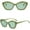 C7 Jelly Green, variant on White Cat Eye Small Sunglasses Women Irregular Design Candy Color Sun Glasses Female Travel Sun Protection Eyewear
