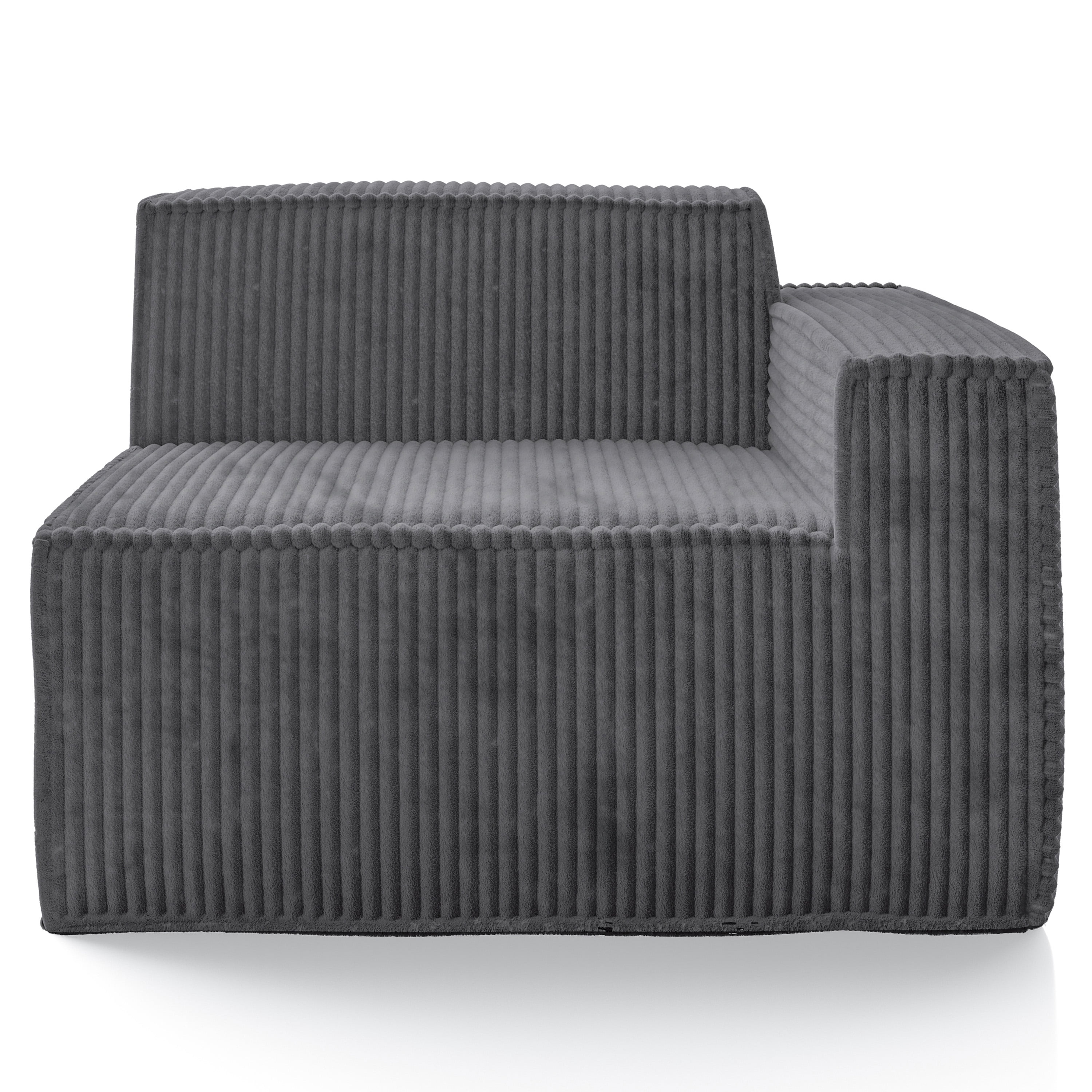 Furniture of America Solan Modern Chenille Modular Wide Track Arms Sofa, Dark Gray