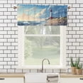 thumbnail image 3 of Lighthouse Curtain Valance for Kitchen Ocean Beach Seagull Sky Clouds Seascape Rod Pocket Valances for Bedroom Living Room Dining Room 54 by 18 in, 1 Panel, 3 of 6