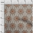 thumbnail image 1 of oneOone Cotton Jersey Brown Fabric Stripe|Hexagon & Circle Geometric Quilting Supplies Print Sewing Fabric By The Yard 58 Inch Wide, 1 of 4