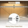 thumbnail image 2 of AEASKIEY  Silver Adjustable Closet Rods for Hanging Clothes, 35-60cm  Closet Hanging Rod Closet Pole, 2 of 7