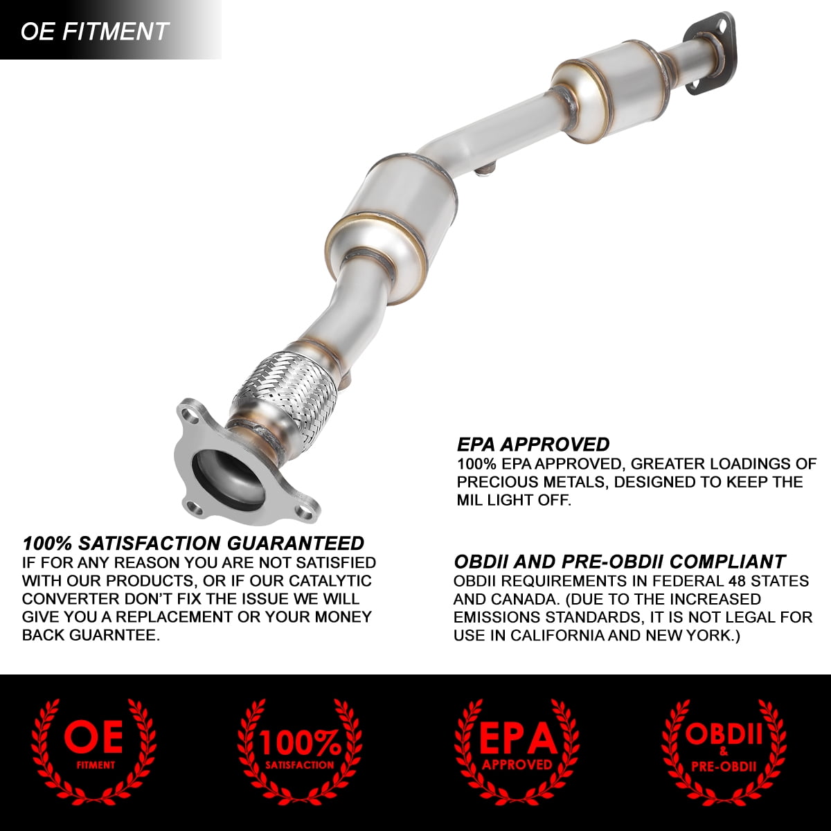 DNA Motoring For 08-11 Chevy Cobalt HHR Pontiac G5 AT 2.2L 2.4L Factory Style Center Catalytic Converter Exhaust Manifold