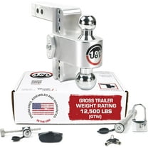 Weigh Safe Adjustable Trailer Hitch Ball Mount, 6" Adjustable Drop Hitch for 2" Receiver w/ 4 pc Keyed Alike Lock Set, Heavy Duty Aluminum Trailer Tow Hitch w/Chrome Plated Tow Balls, 12,500 lbs GTW