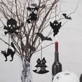 thumbnail image 5 of Decorae Beaded Hanging Halloween Ornaments (Set of 5, Black); Reversible Spooky Tree Decorations, 5 of 10