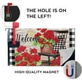 thumbnail image 3 of Welcome Spring Geranium Flower Mailbox Cover Magnetic Standard Size 20.5" x 18", Red Floral Buffalo Plaid Check Post Letter Box Wrap Decor Summer Farmhouse Garden Yard Outdoor Decoration, 3 of 6
