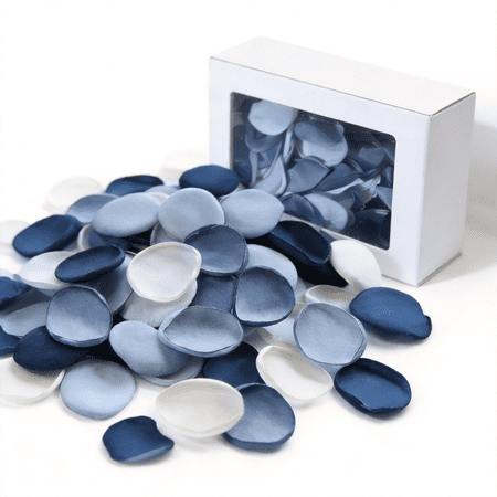 Faux Silk Rose Petals 500pcs Artificial Flower Petals Bulk for Wedding Flower Girl Basket Aisle Centerpieces Party Decoration Dusty Blue Navy