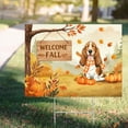 thumbnail image 4 of Welcome Fall Basset Hound Cozy Autumn Field Pumpkins Leaves Yard Sign Bassets Dog Breed Lovers Gifts Idea Outdoor Home Lawn Garden Porch Decor - 12013, 4 of 5