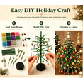 thumbnail image 5 of DIY Beaded Mini Christmas Tree Kit Easy Assembly Craft Set with Warm LED Lights for Festive Winter Wonderland Shelf Display, 5 of 8