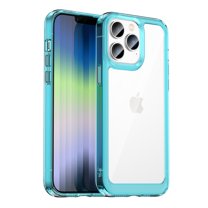 Dteck For iPhone 14 Pro Max,Slim Shockproof Heavy Duty Soft TPU Bumper Acrylic Clear Hard Back Case Cover,Skyblue