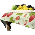 thumbnail image 4 of Strawberry Tablecloth, Summer Delicious Big Strawberries Rustic Farmhouse Flower Bee Print Table Cloth Cover for Party Dinning Kitchen Wedding Home Decor 60x102in, 4 of 6