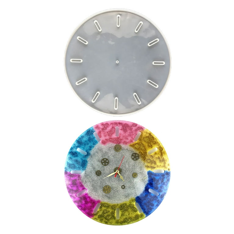 Big Size Clock Silicone Mold DIY Square Round Clock Watch Mould Wall  Hanging Decorative Mirror Epoxy Resin Mold