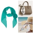 thumbnail image 5 of Unique Bargains 1 Pc Scarf Solid Color Rose Neck Scarf Cyan Green, 5 of 5
