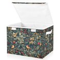 thumbnail image 2 of Storage Box With Lid 16.5x12.6x11.8In Foldable Stacked Household Storage Box Christmas Bird Pattern, 2 of 7