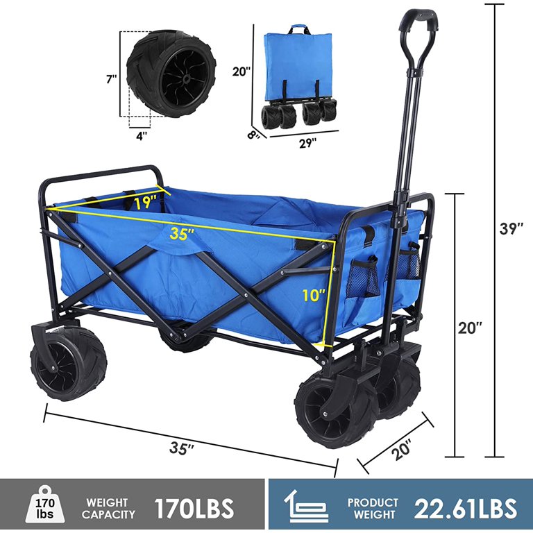 旅行かばん・小分けバッグ Carry Cart, Outdoor Wagon (Blue Color) Amazon.com : CL.Store Collapsible Utility Cart Folding Wagon