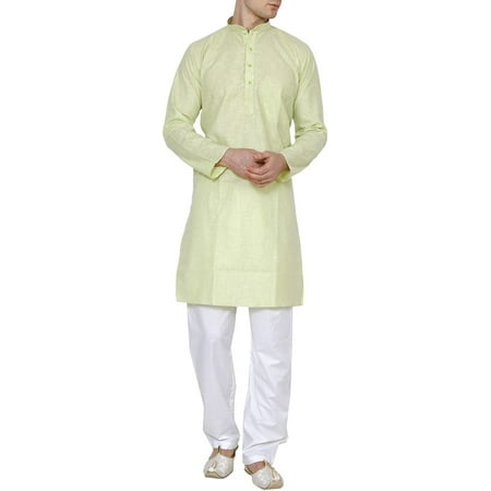 

Royal Men s Cotton Linen Green Kurta Pyjama Set