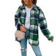 thumbnail image 2 of Turn Down Collar Jacket, Casual Plaid Jacket Button For Women For Office Work ANGGREK Otros, 2 of 2