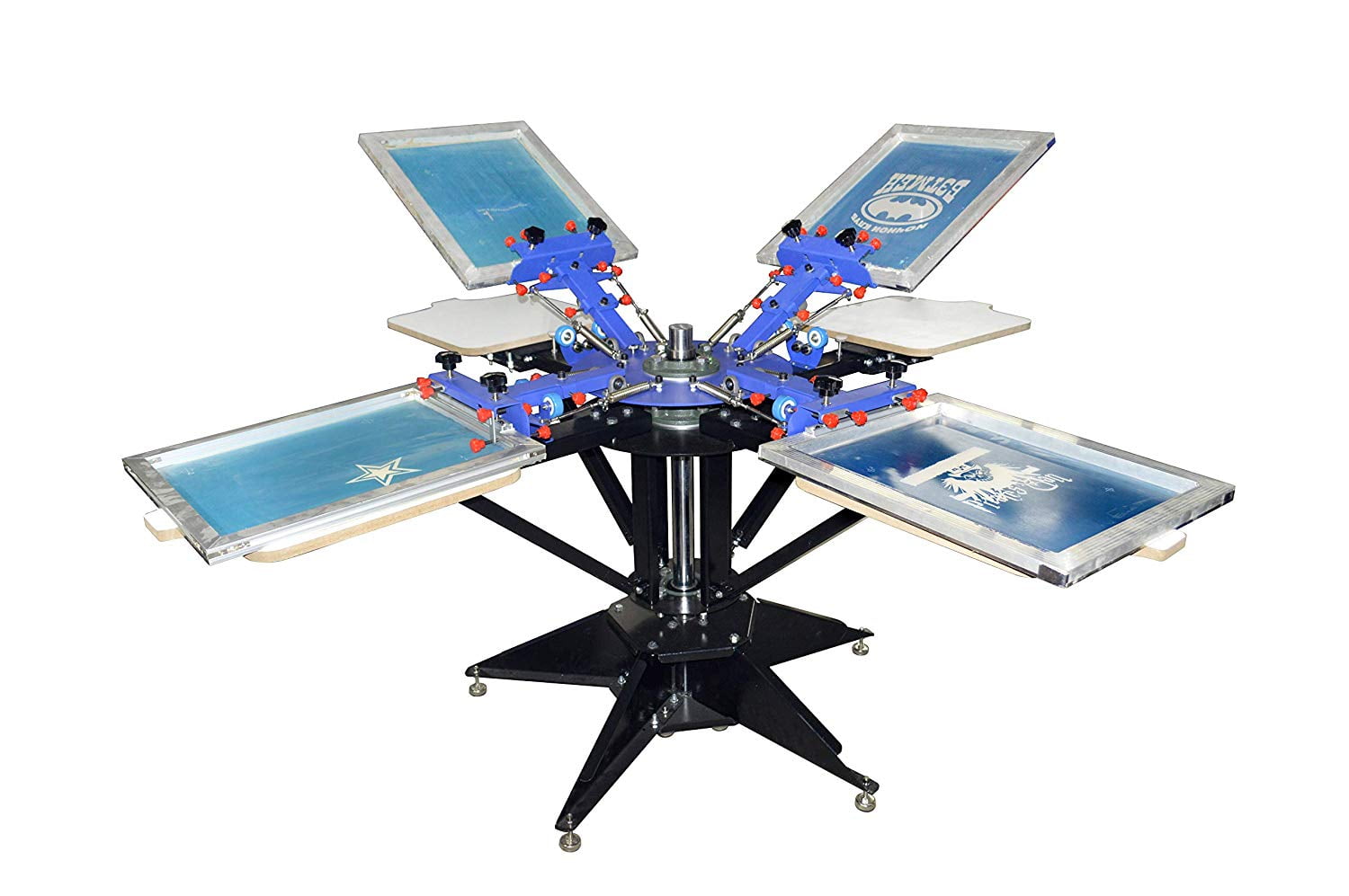 INTBUYING 4 Color 4 Station Screen Printing Kit Silk Screen Printing Machine T-Shirt Printing Machine