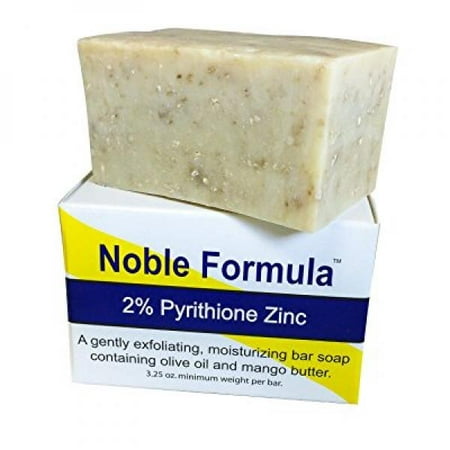 Noble Formula 2% Pyrithione Zinc Bar Soap 3.25 Oz, Mango Butter (Vegan) - Hand Crafted in the Usa, Especially Formulated for Those with Psoriasis, Eczema, Dry and Sensitive