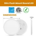 thumbnail image 4 of Super Slim 12" LED Ceiling Lights (3000LM) - Dimmable, 5000K CCT, 24W Flat Panels for Living Room, Kitchen, Corridor, Stairways. Low-Profile Surface Mount fixtures (5000K, 1 Pack), 4 of 8