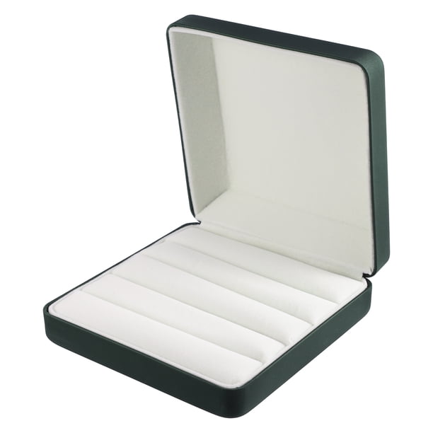 Caja de anillo múltiple, soporte de exhibición de joyería, caja organizadora de anillo, caja de regalo de terciopelo para boda, verde, 1 ud.