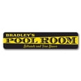 thumbnail image 2 of Pool Room Novelty Sign, Metal Wall Decor - 4x18 inches, 2 of 4