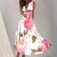 thumbnail image 2 of Vestido Corto de Verano de Moda sin Mangas con Cuello en V Impreso Vestido Casual Grande Del Doblado para Diario, 2 of 5