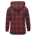 thumbnail image 4 of Gmluru Men's Winter Oversize Plaid Jacket Checkered Printed with Hooded Fleece Long Sleeved Hooded Coat Outwear Plus Size, 4 of 4