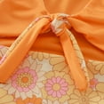 thumbnail image 4 of Girls' Swimwear Summer Kids Girls Lacing Swimwear, Toddler Floral Prints Beach Swimsuit Bikini Kids Swimsuits Orange 6 Months-12 Months, 4 of 7