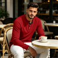 thumbnail image 5 of Men's Henley Waffle T-Shirt Long Sleeve Casual Lightweight Pullover Shirts Soft Stretch Tees for Business Golf,M, 5 of 8
