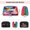 thumbnail image 5 of Xecao Watercolor White Horse Print Fashion Makeup PVC Bag Large Capacity Travel Cosmetic Bag for Women Organizer Toiletry Clutch, 5 of 8
