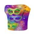 thumbnail image 4 of TIMIFIS Mardi Gras Femmes Hauts Courts Sans Bretelles Grande Taille Mode Carnaval Imprimé Sans Manches Tops de Fête, 4 of 4