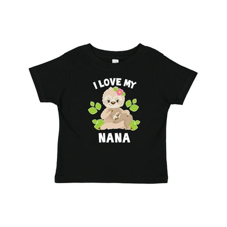 

Inktastic Cute Sloth I Love My Nana with Green Leaves Gift Baby Boy or Baby Girl T-Shirt