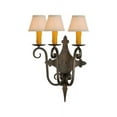 thumbnail image 3 of Meyda 143197 16.5 in. Angelique 3 Light with Fabric Shades Wall Sconce, French Bronze, 3 of 5