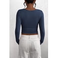thumbnail image 2 of Camiseta PRETTYGARDEN 2025 Otoño Manga Larga Henley Azul Oscuro M, 2 of 9