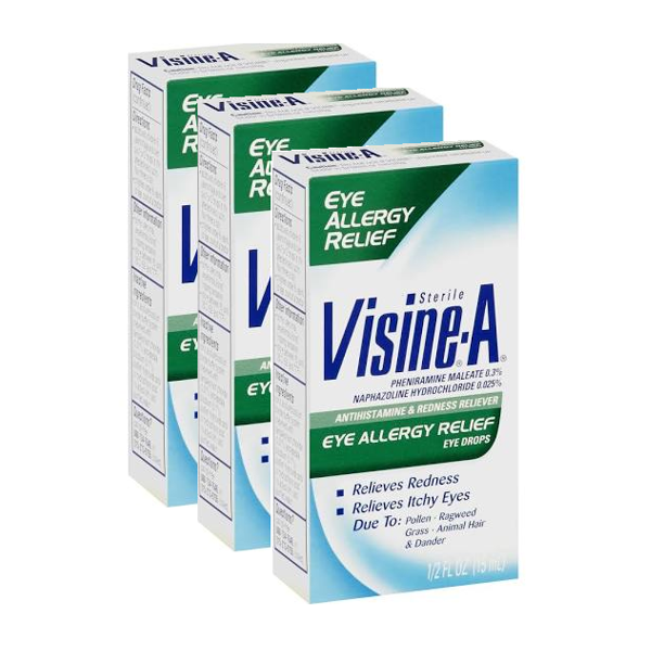 VisineA Eye Allergy Relief Eye Drops, .5 fl oz pack of 3